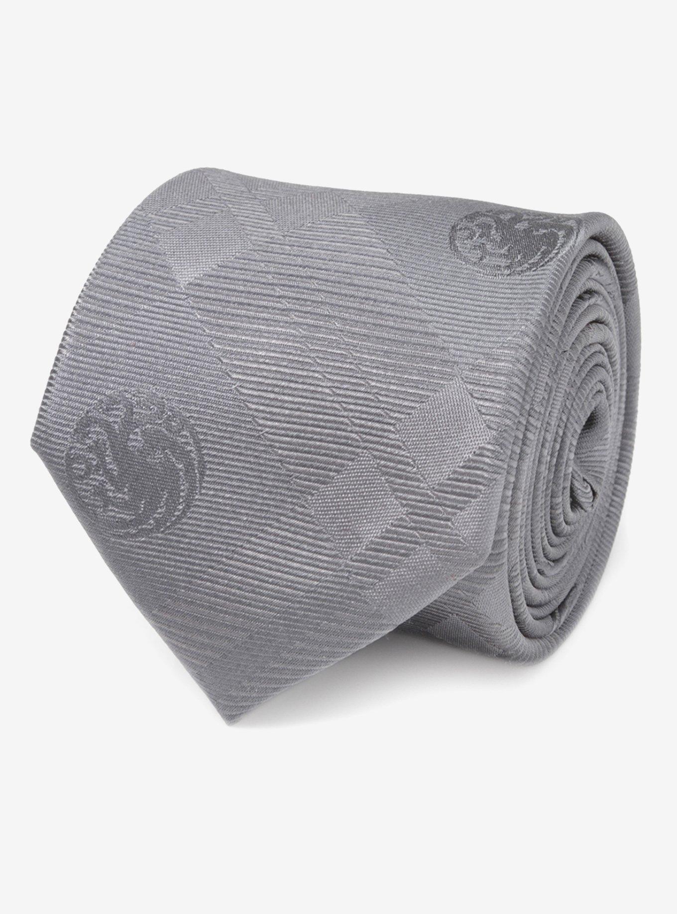 Game of Thrones Targaryen Dragon Gray Plaid Silk Tie, , hi-res