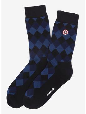 Plus Size Marvel Captain America Argyle Blue Socks, , hi-res
