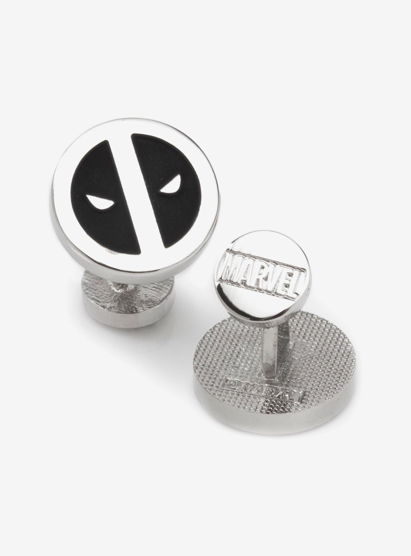 Marvel Deadpool Silver Mask Cufflinks, , hi-res