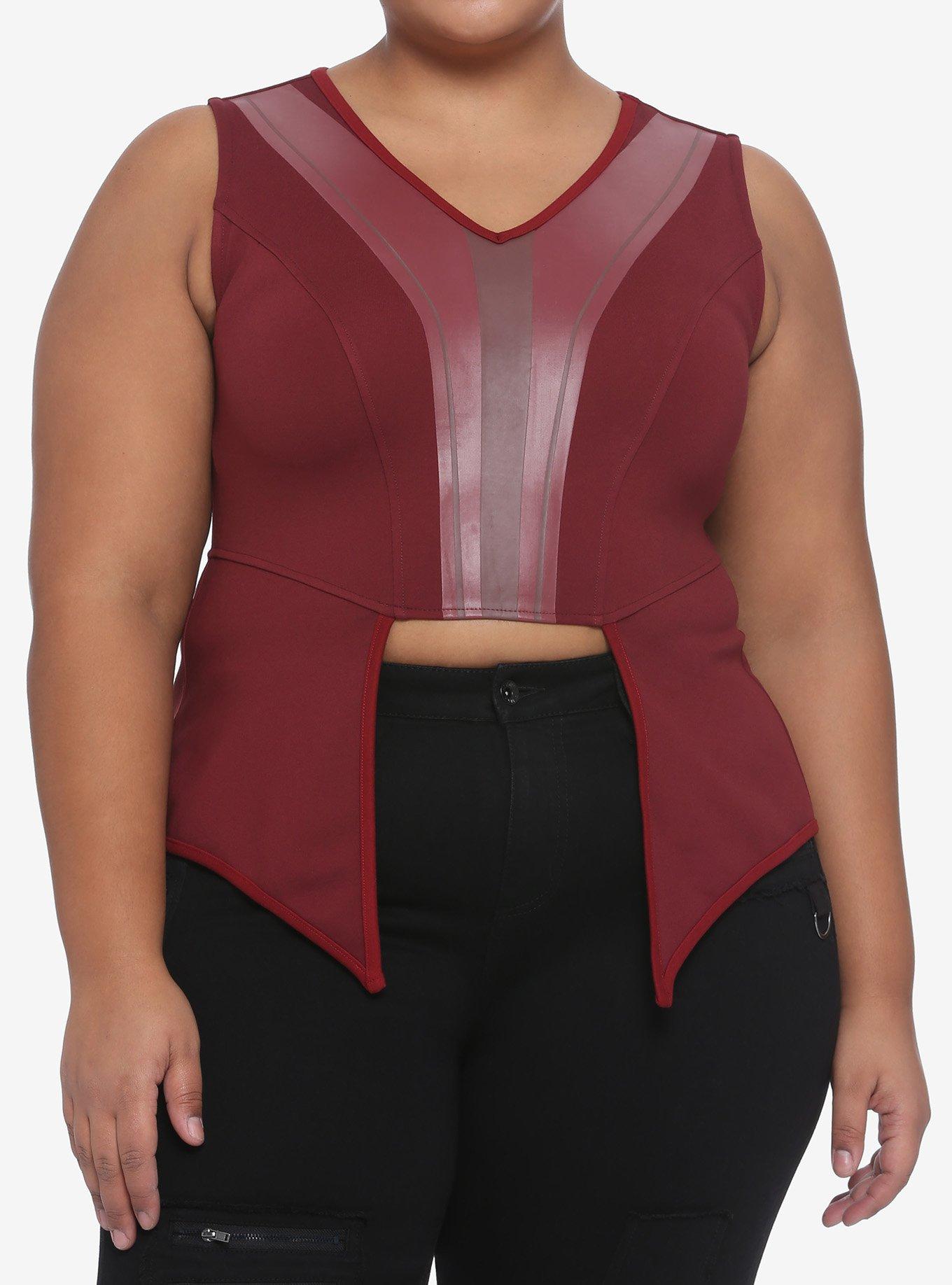 Her Universe Marvel WandaVision Wanda Peplum Top Plus Size, MULTI, hi-res view 1