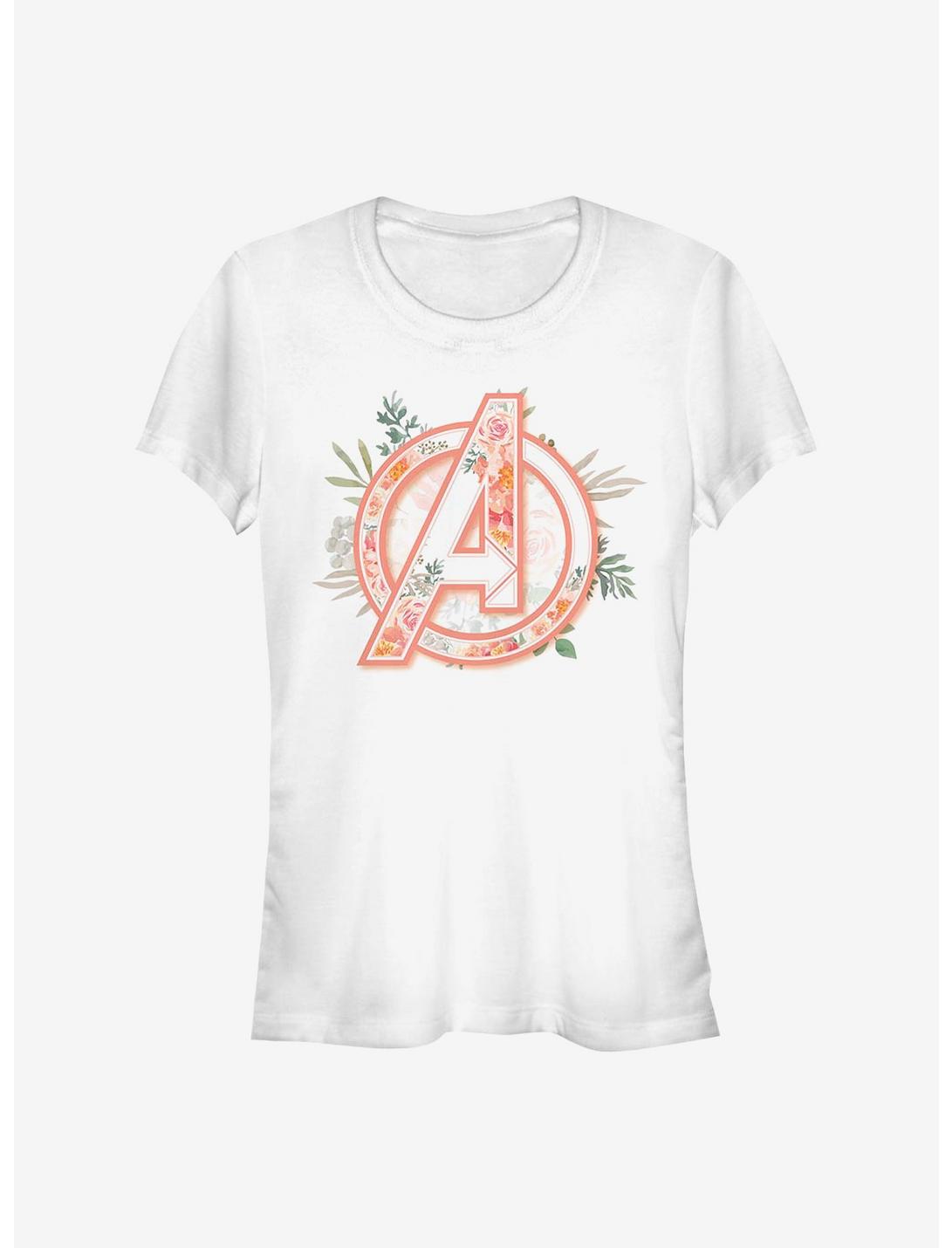Marvel Avengers Avenger Floral Girls T-Shirt, WHITE, hi-res