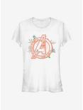 Marvel Avengers Avenger Floral Girls T-Shirt, WHITE, hi-res