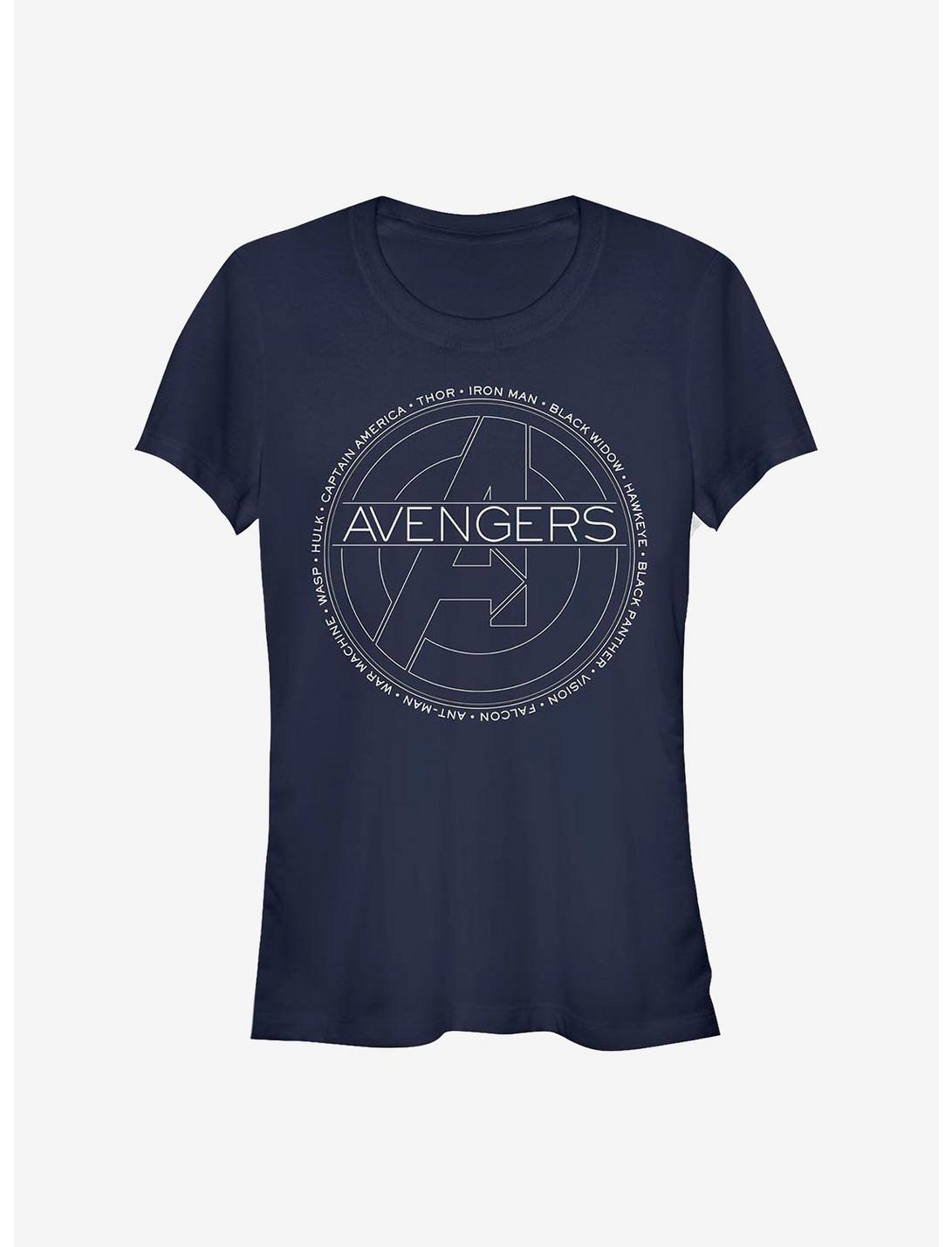 Marvel Avengers Names Girls T-Shirt, NAVY, hi-res