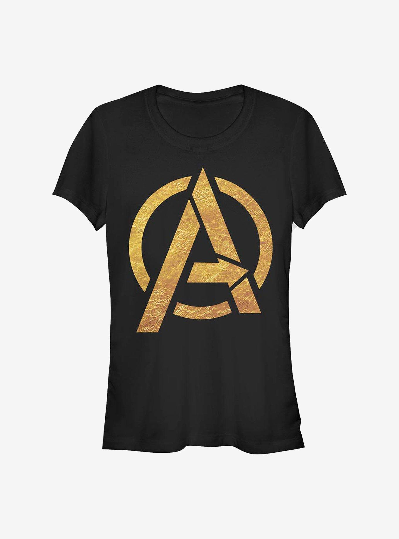 Marvel Avengers Gold Logo Avengers Girls T-Shirt, BLACK, hi-res