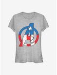 Marvel Captain America Avenger Girls T-Shirt, ATH HTR, hi-res