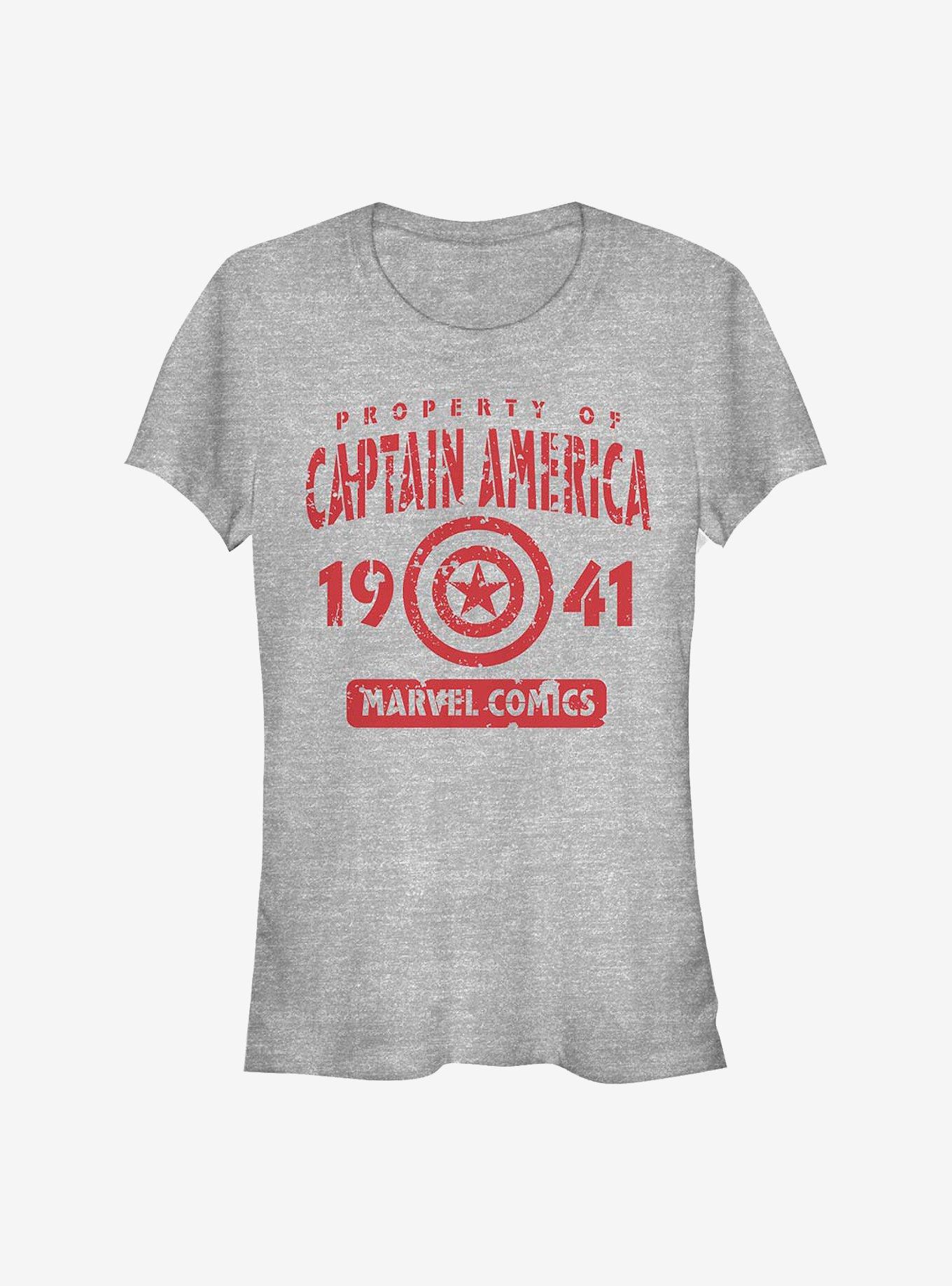 Marvel Captain America Captains Property Girls T-Shirt, ATH HTR, hi-res