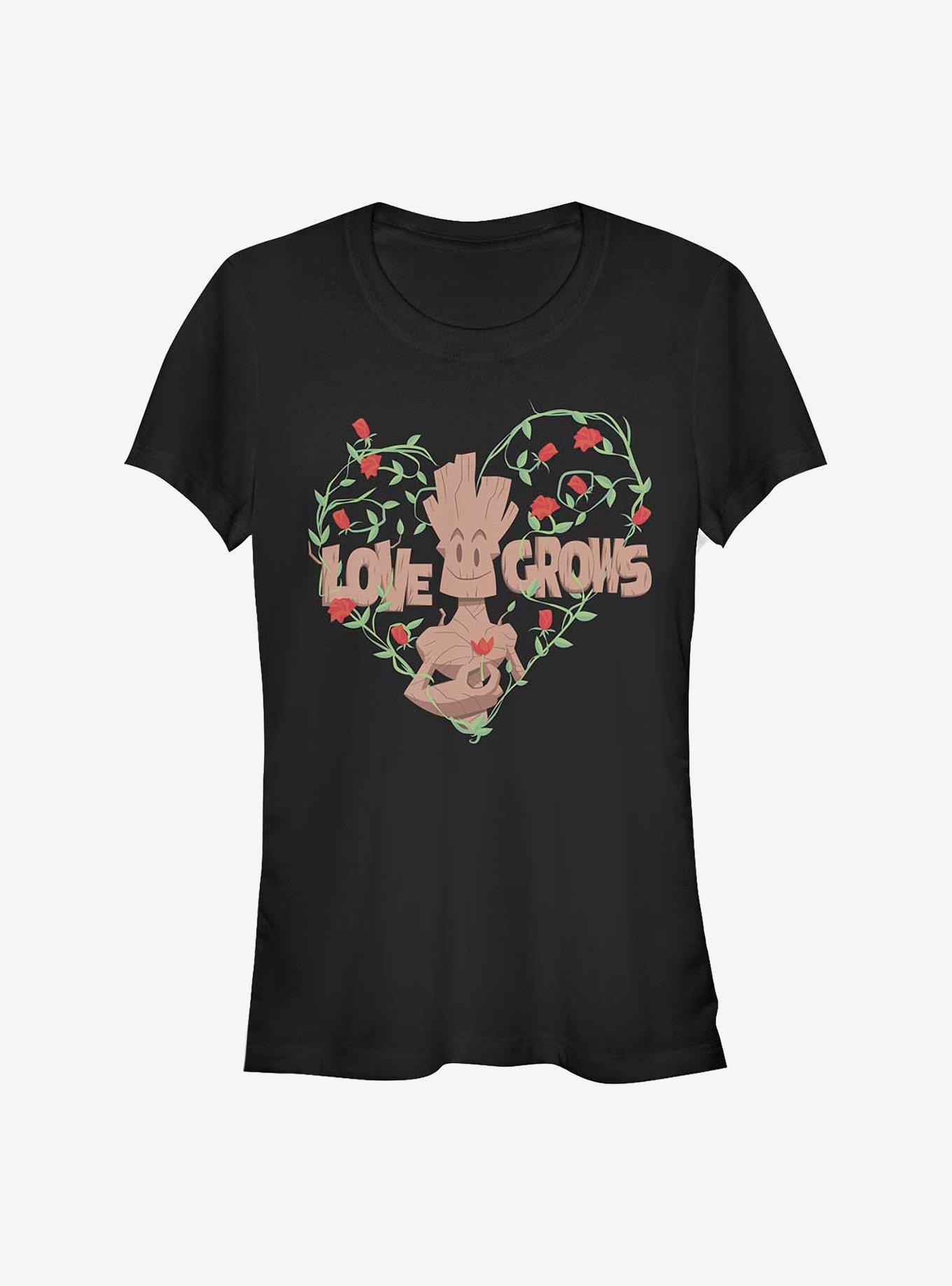 Marvel Guardians Of The Galaxy Love Grows Girls T-Shirt, BLACK, hi-res