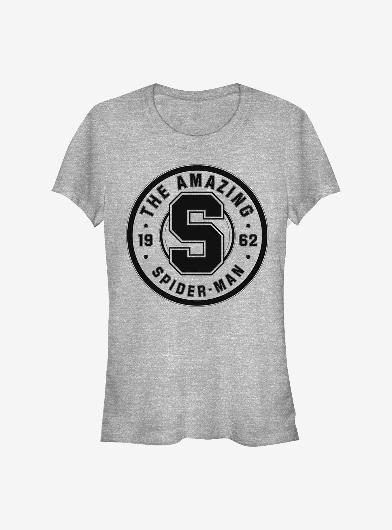 Marvel Spider-Man Collegiate Spiderman Girls T-Shirt, ATH HTR, hi-res