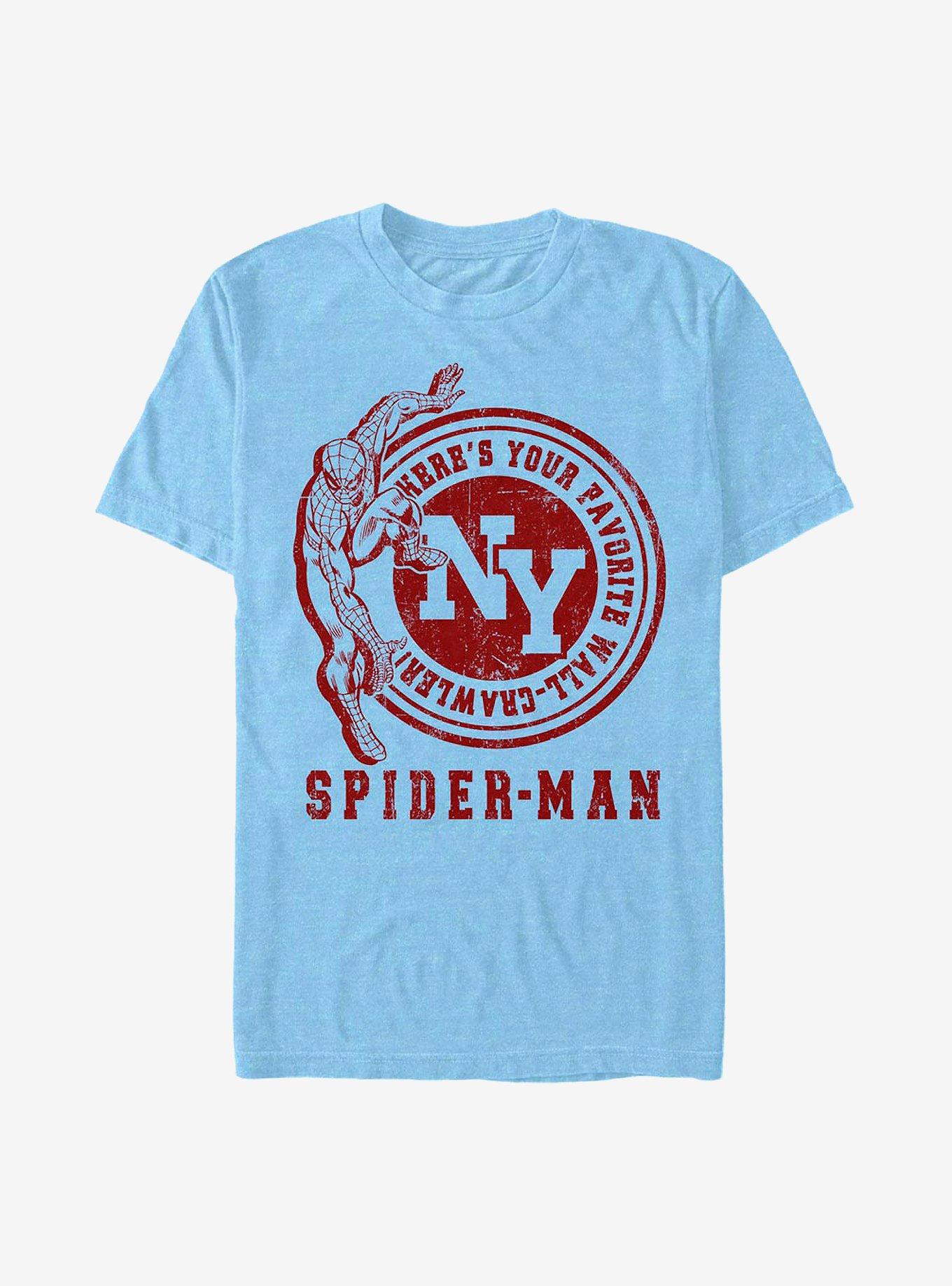 Marvel Spider-Man Wall Crawler T-Shirt, LT BLUE, hi-res