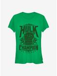Marvel The Hulk Champ Hulk Girls T-Shirt, KELLY, hi-res