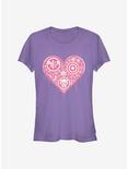 Marvel Avengers Heart Emblems Girls T-Shirt, PURPLE, hi-res