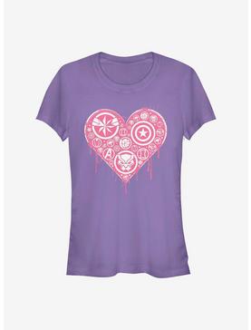 Marvel Avengers Heart Emblems Girls T-Shirt, , hi-res