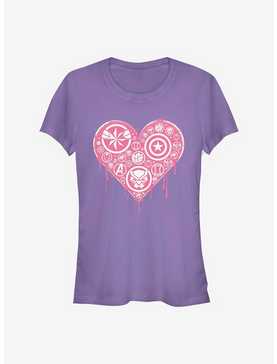 Marvel Avengers Heart Emblems Girls T-Shirt, , hi-res