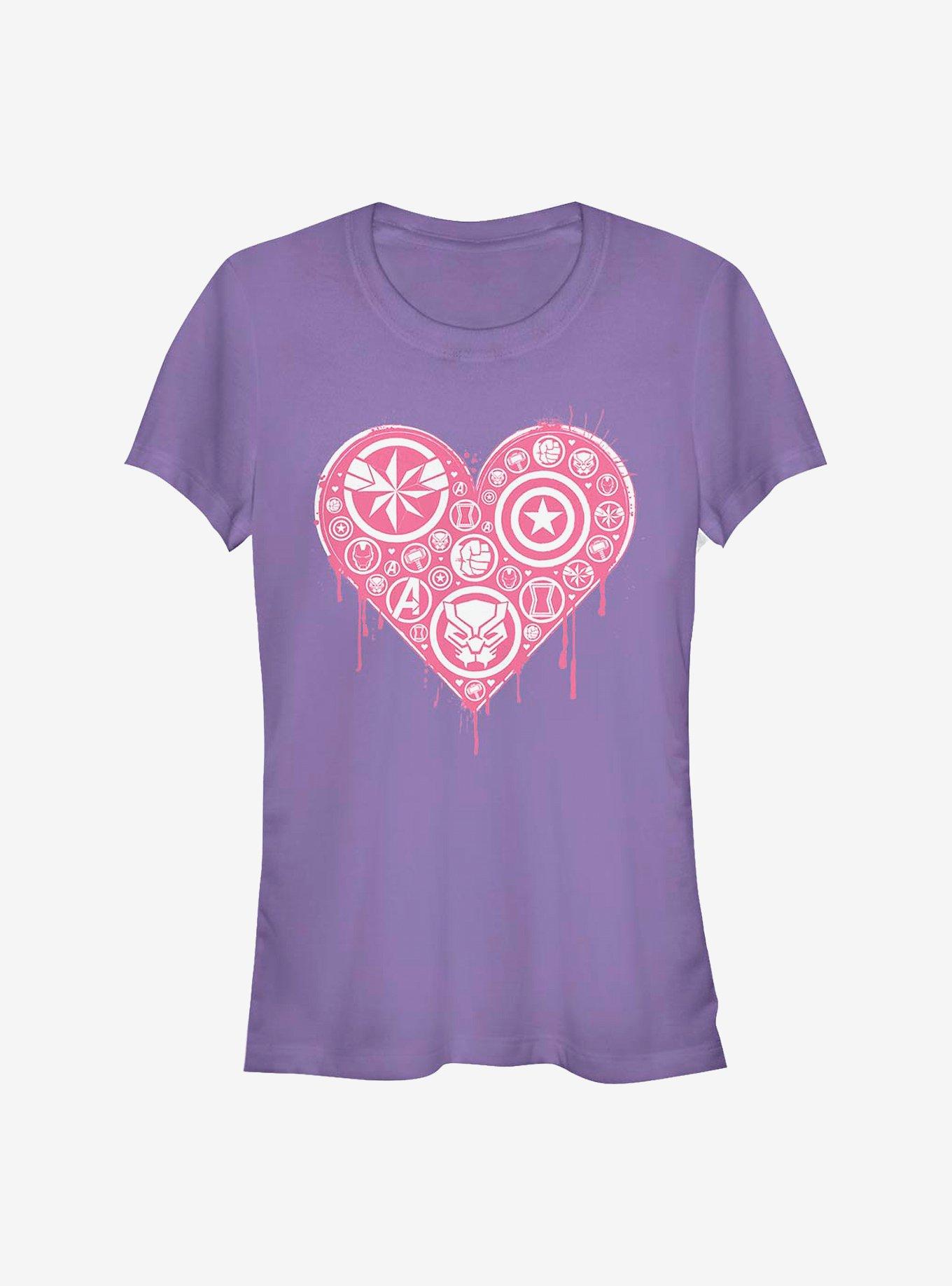Marvel Avengers Heart Emblems Girls T-Shirt, , hi-res