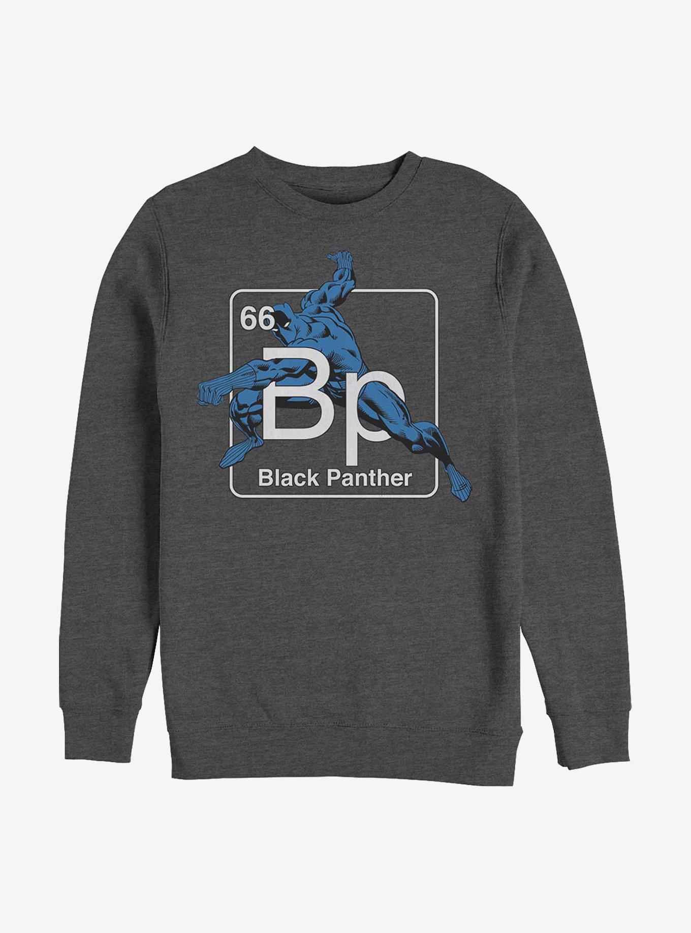 Marvel Black Panther Periodic Black Panther Crew Sweatshirt, CHAR HTR, hi-res