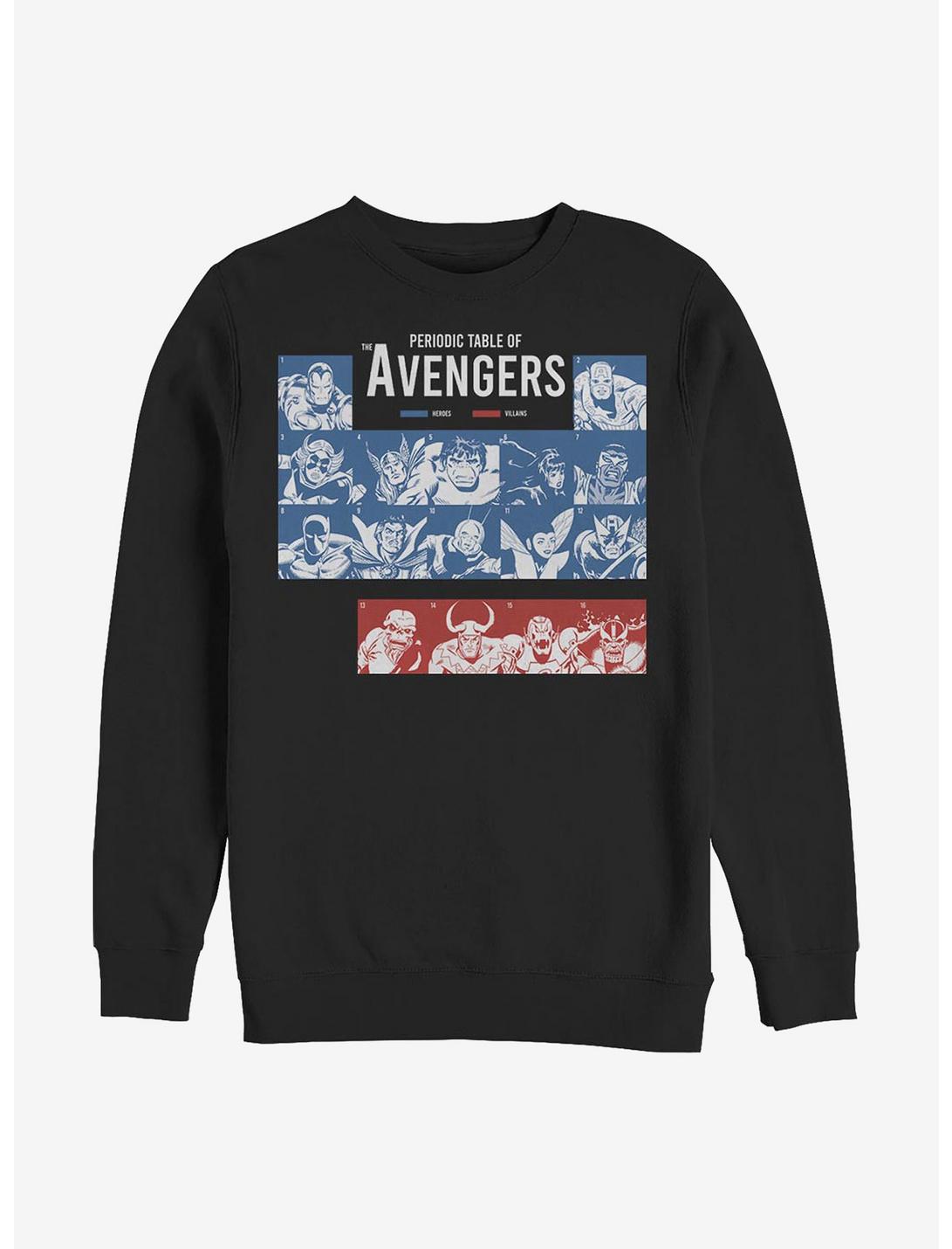 Marvel Avengers Periodic Crew Sweatshirt, BLACK, hi-res