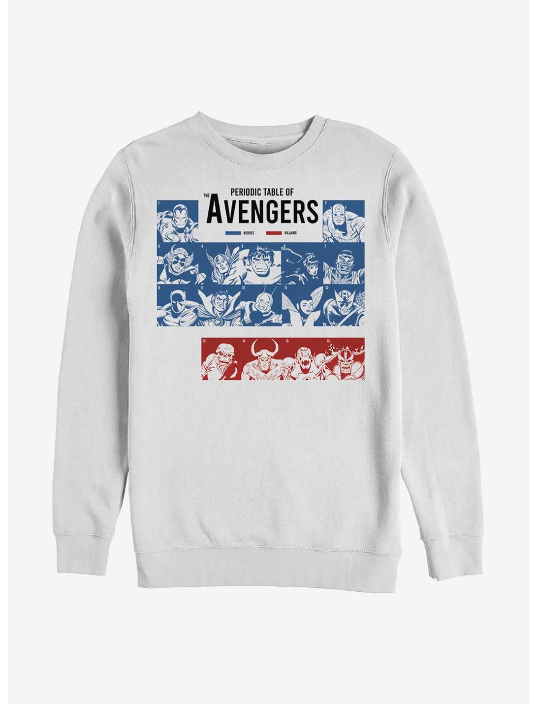 Marvel Avengers Periodic Crew Sweatshirt, WHITE, hi-res