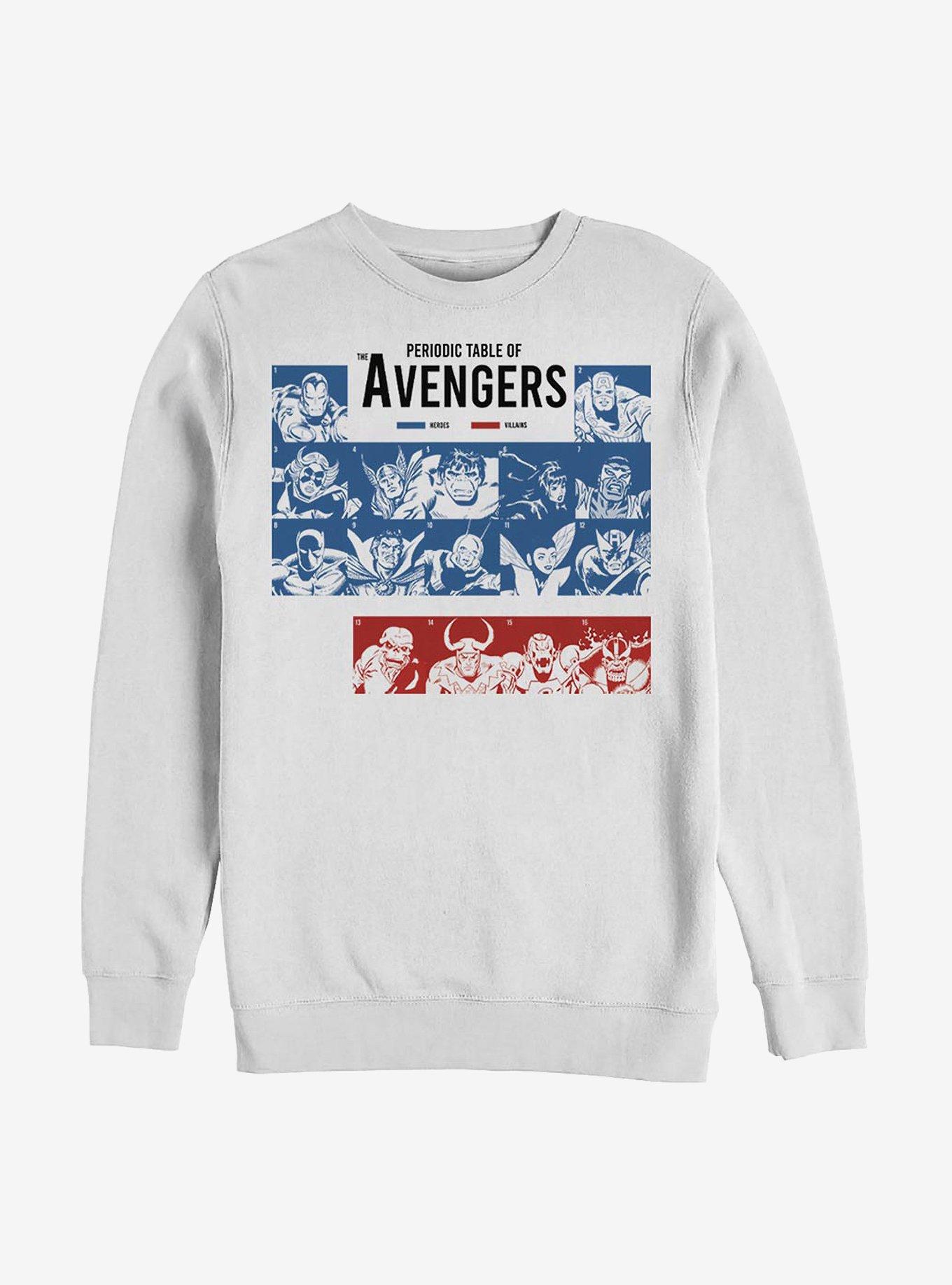 Marvel Avengers Periodic Crew Sweatshirt, WHITE, hi-res