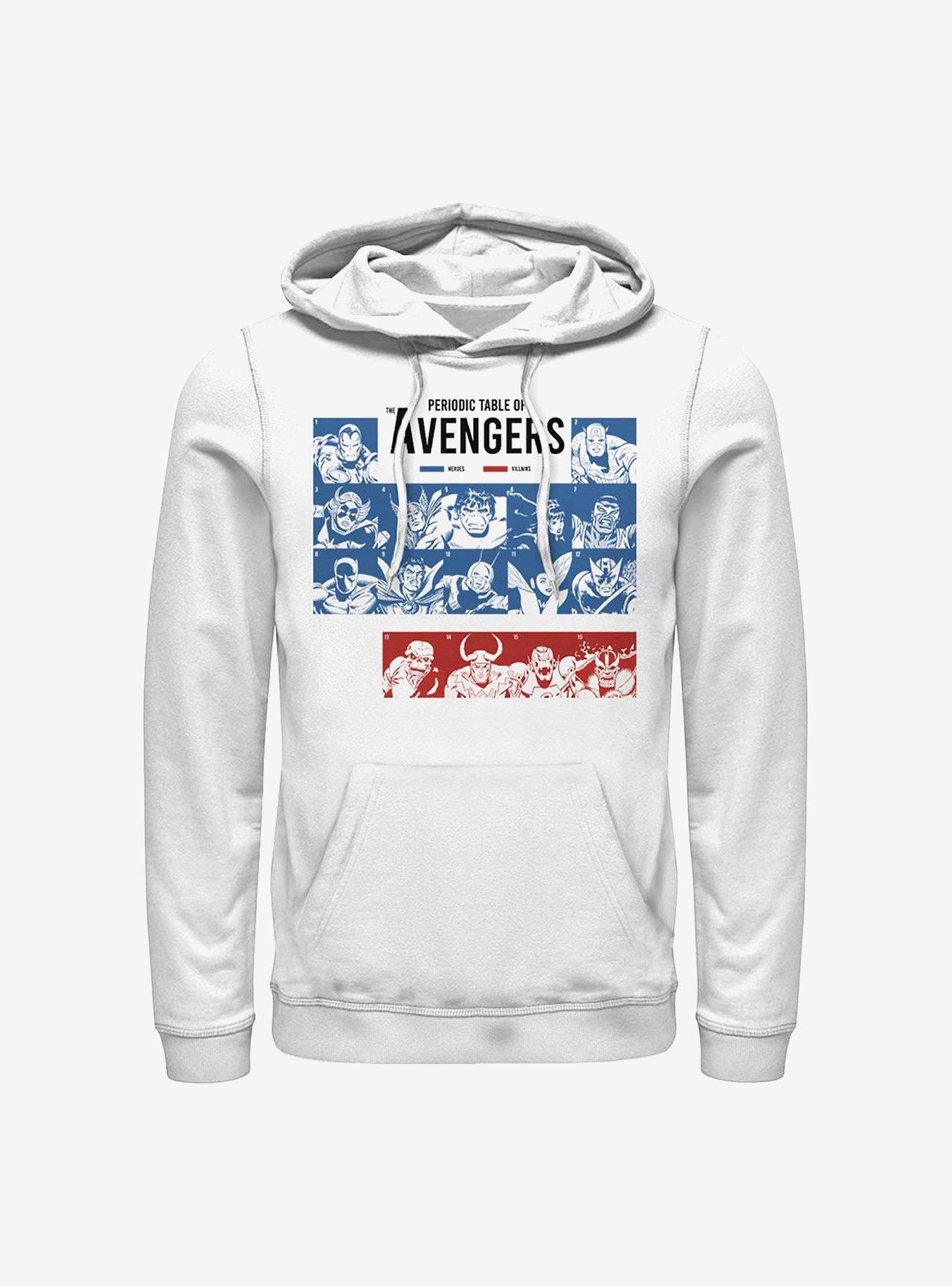 Marvel Avengers Periodic Hoodie, WHITE, hi-res