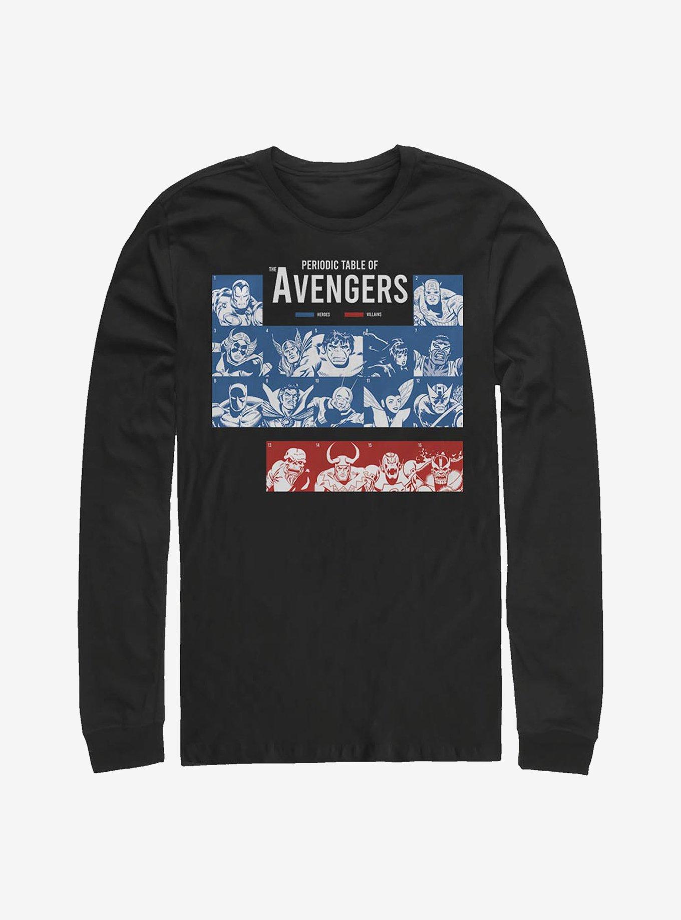 Marvel Avengers Periodic Long-Sleeve T-Shirt, BLACK, hi-res