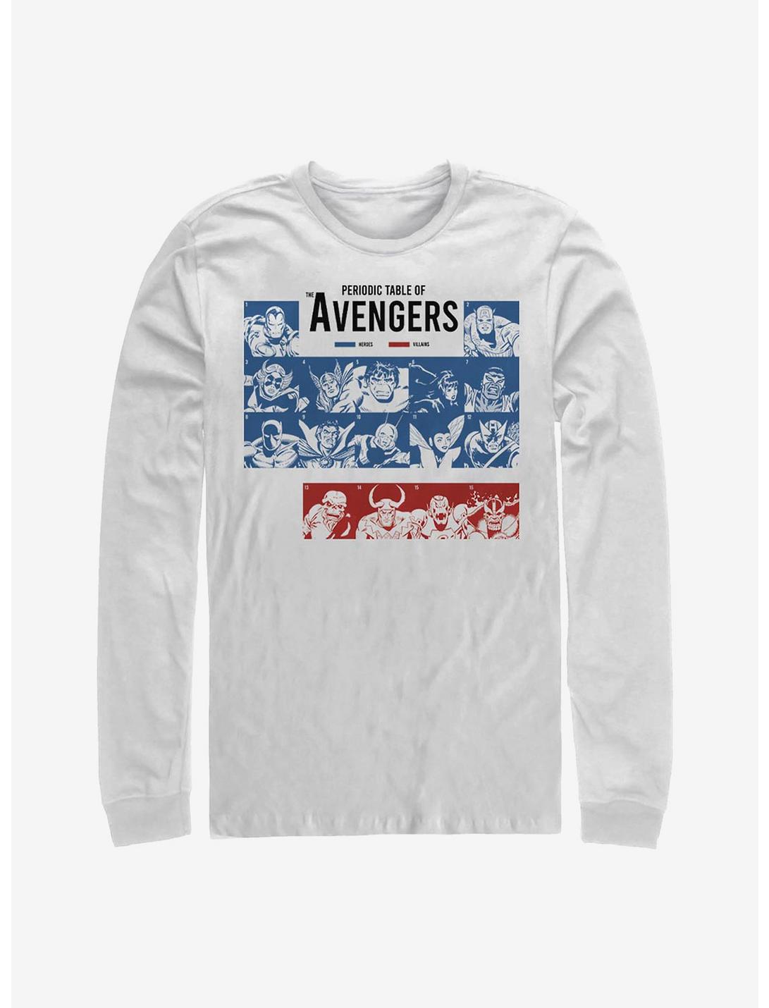 Marvel Avengers Periodic Long-Sleeve T-Shirt, WHITE, hi-res