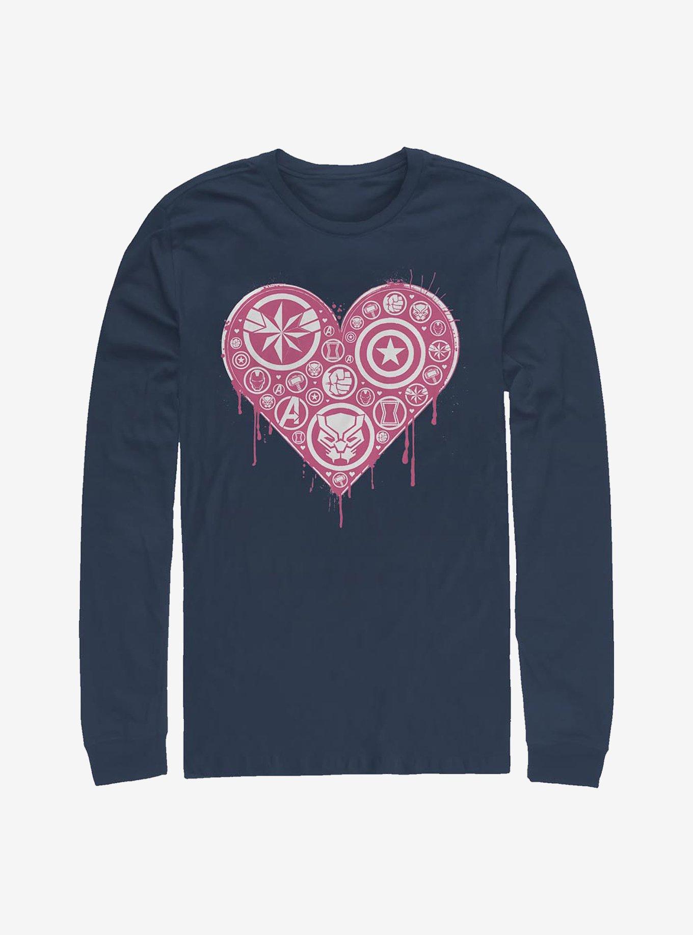 Marvel Avengers Heart Emblems Long-Sleeve T-Shirt, , hi-res