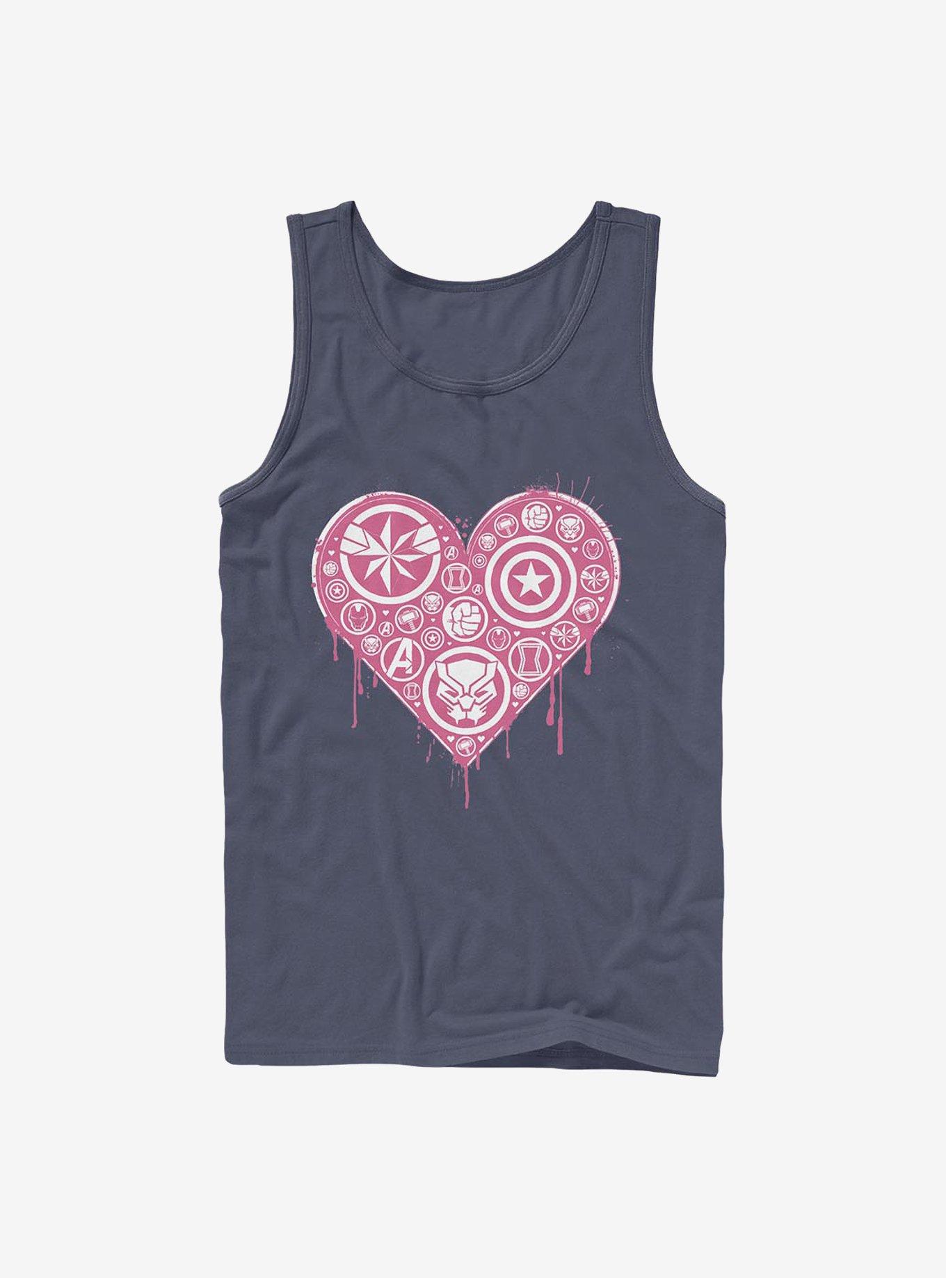 Marvel Avengers Heart Emblems Tank, NAVY, hi-res