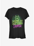 Marvel The Hulk Neon Hulk Smash Girls T-Shirt, BLACK, hi-res