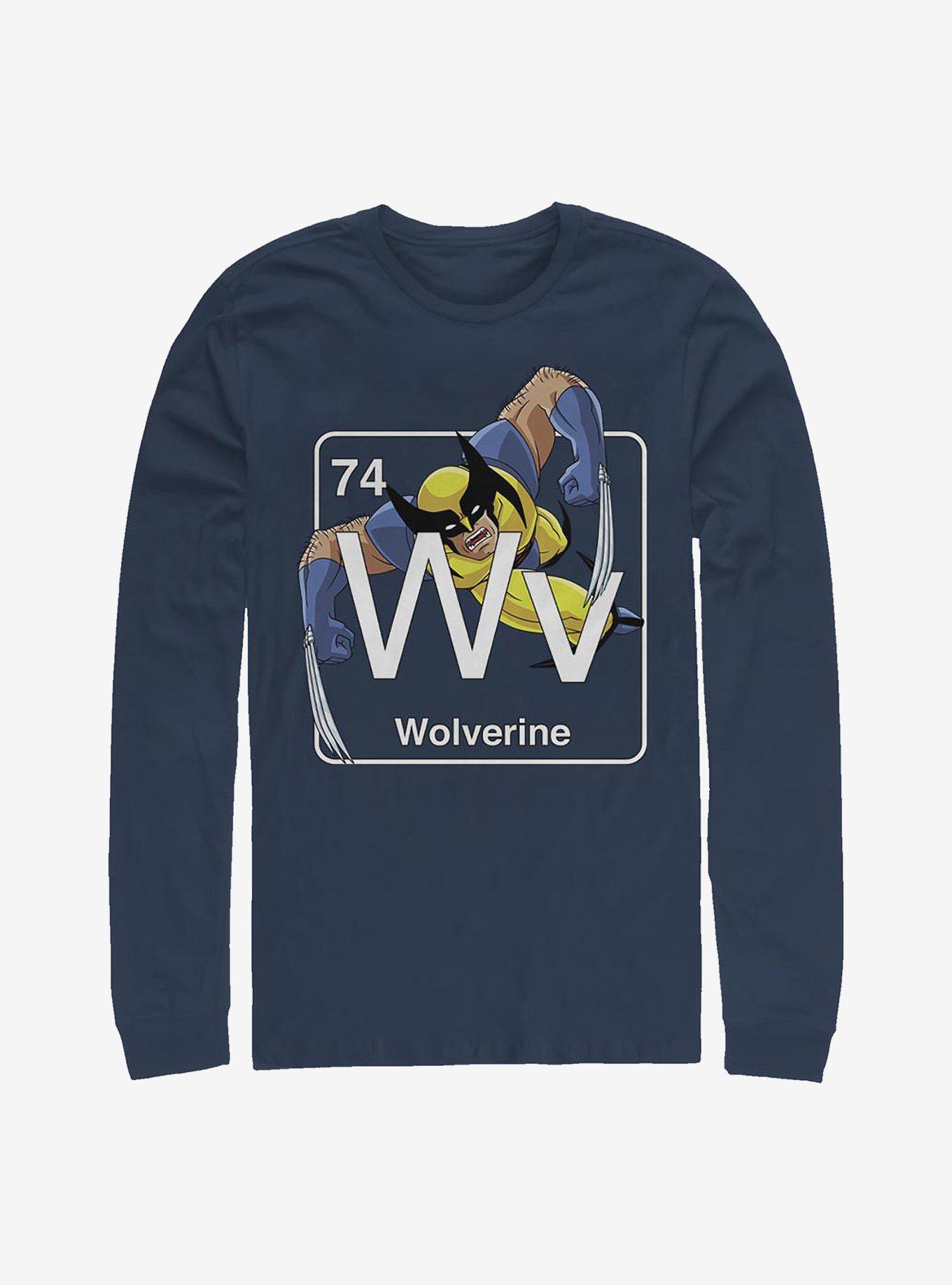 Marvel Wolverine Periodic Wolverine Long-Sleeve T-Shirt, NAVY, hi-res