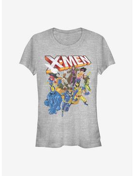 Marvel X-Men Distressed Group Shot Girls T-Shirt, ATH HTR, hi-res
