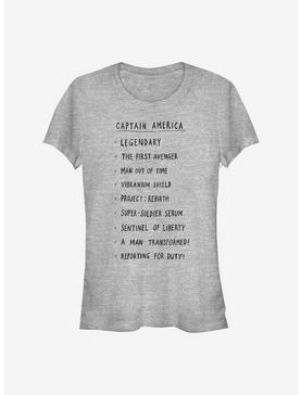 Marvel Captain America Cap List Girls T-Shirt, ATH HTR, hi-res