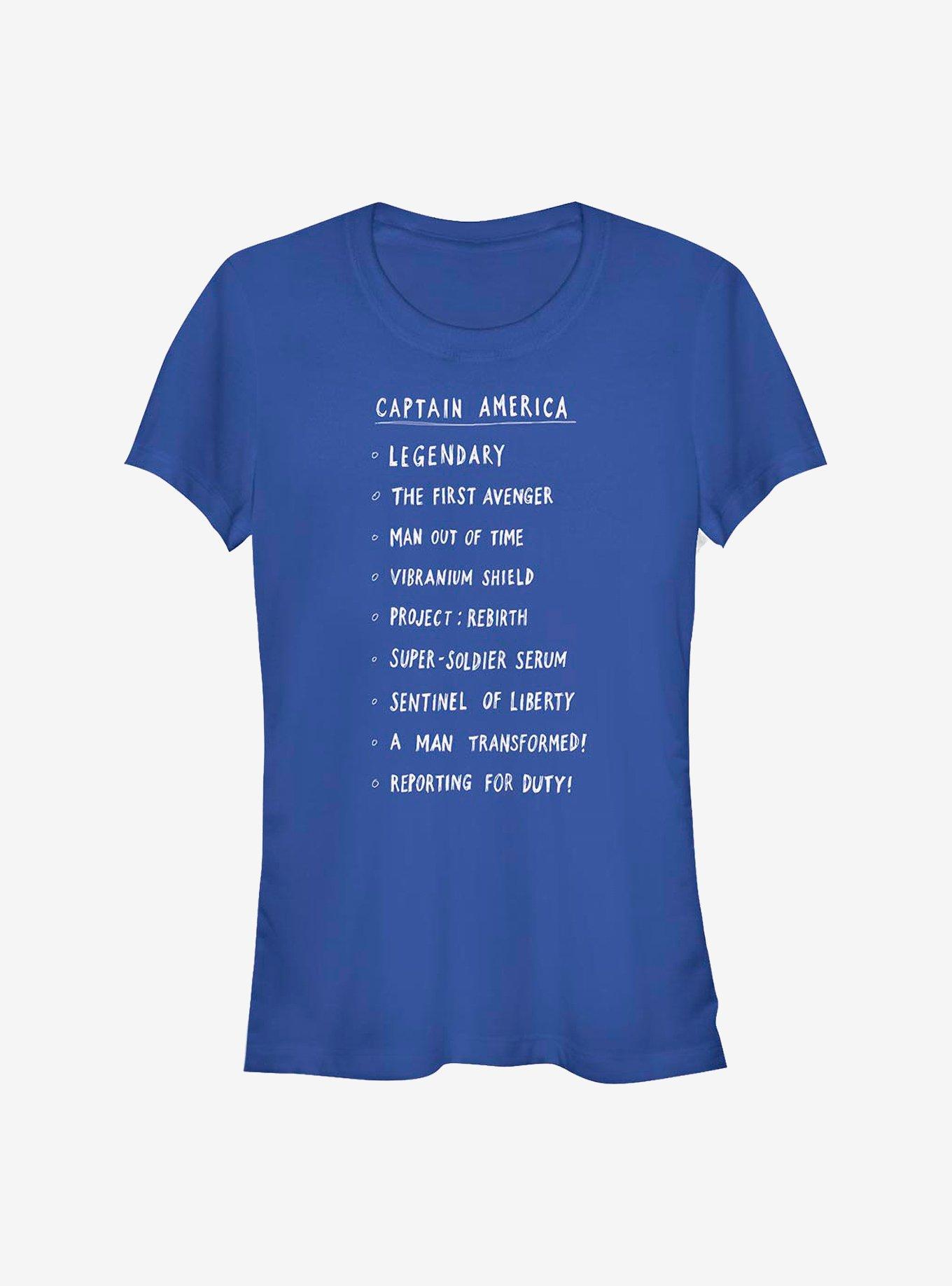 Marvel Captain America Cap List Girls T-Shirt, ROYAL, hi-res