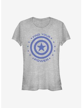 Marvel Captain America Captain Power Girls T-Shirt, ATH HTR, hi-res