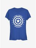 Marvel Captain America Captain Power Girls T-Shirt, ROYAL, hi-res