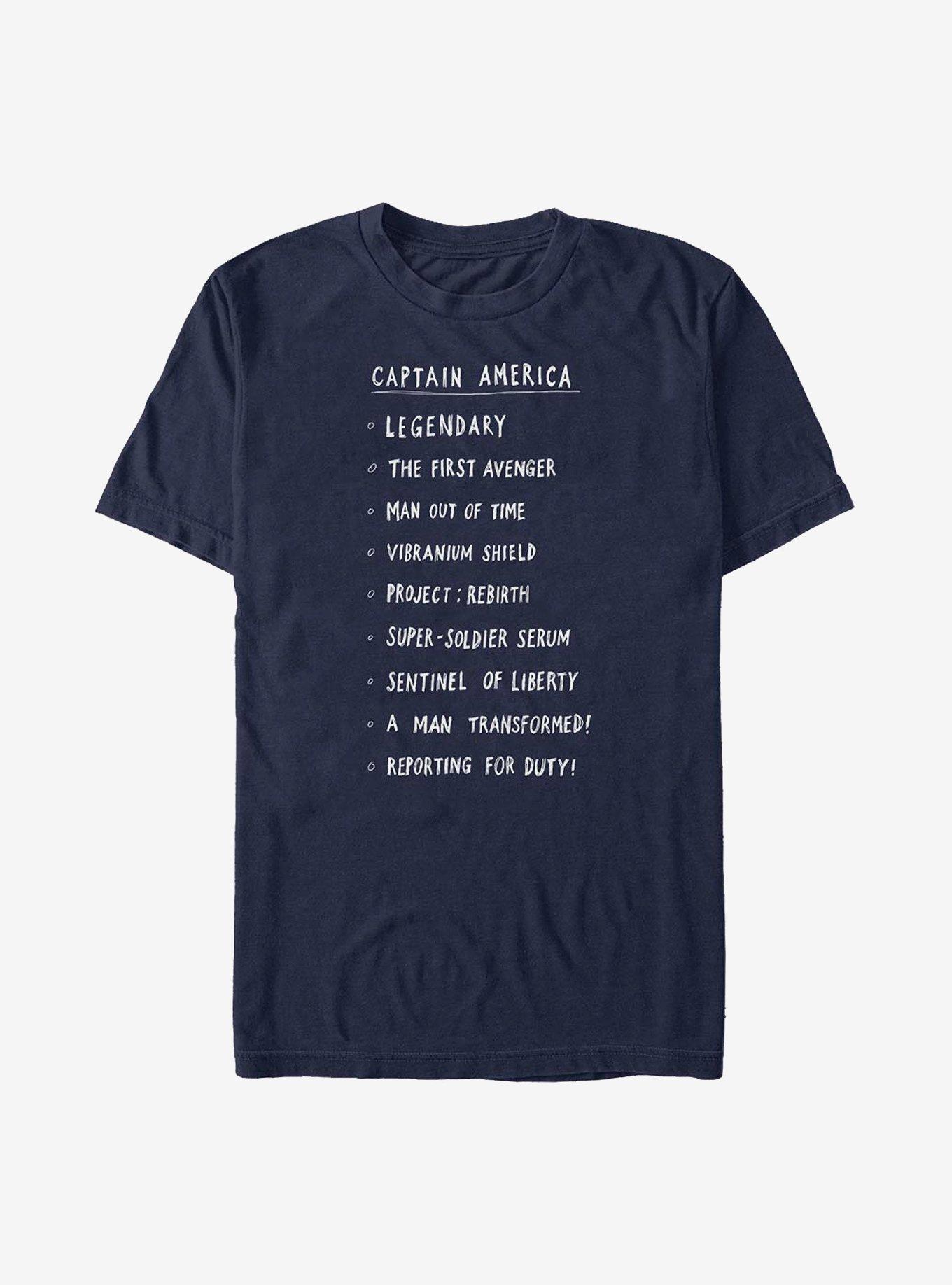 Marvel Captain America Cap List T-Shirt, NAVY, hi-res