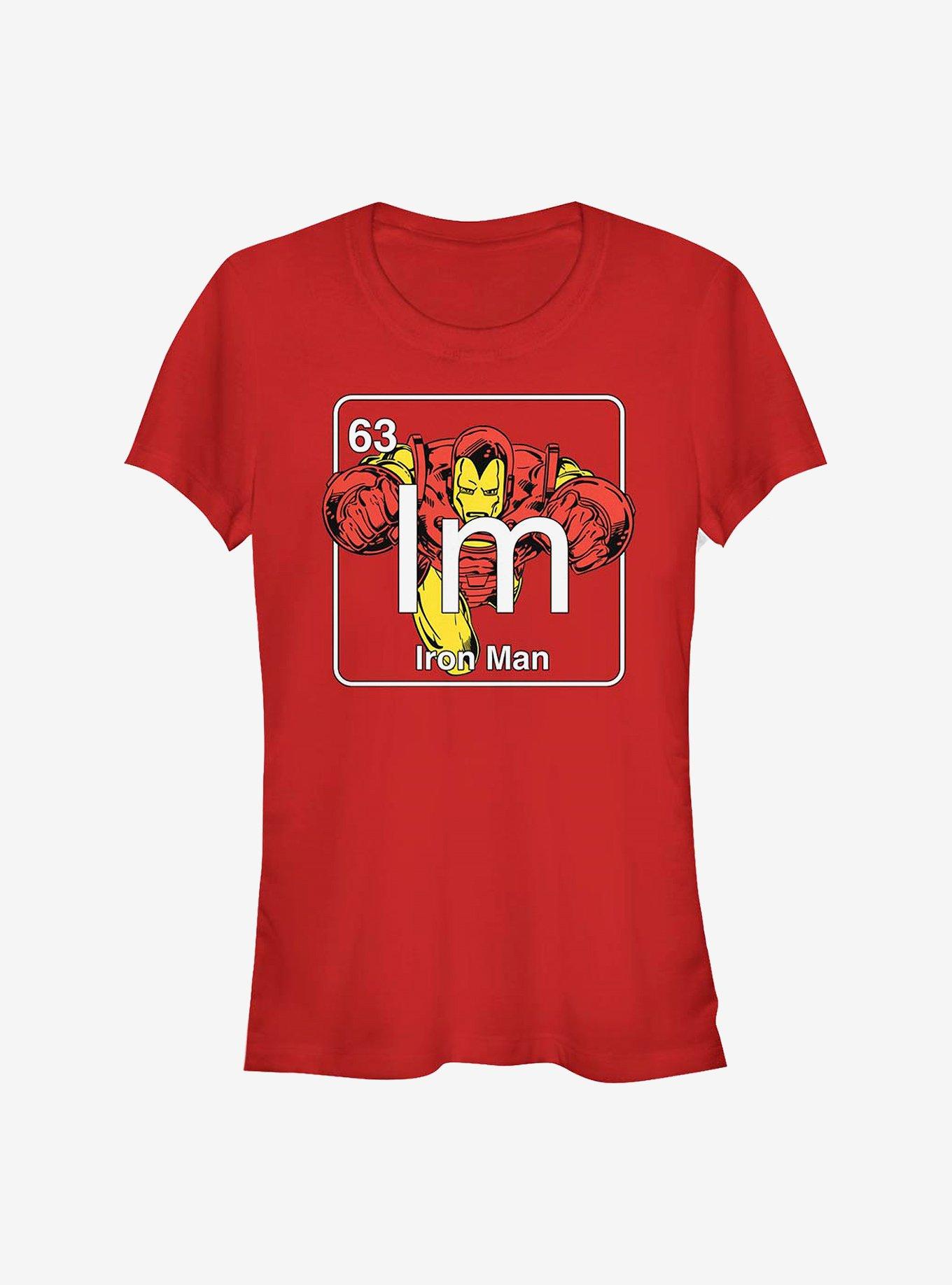 Marvel Iron Man Periodic Iron Man Girls T-Shirt, RED, hi-res