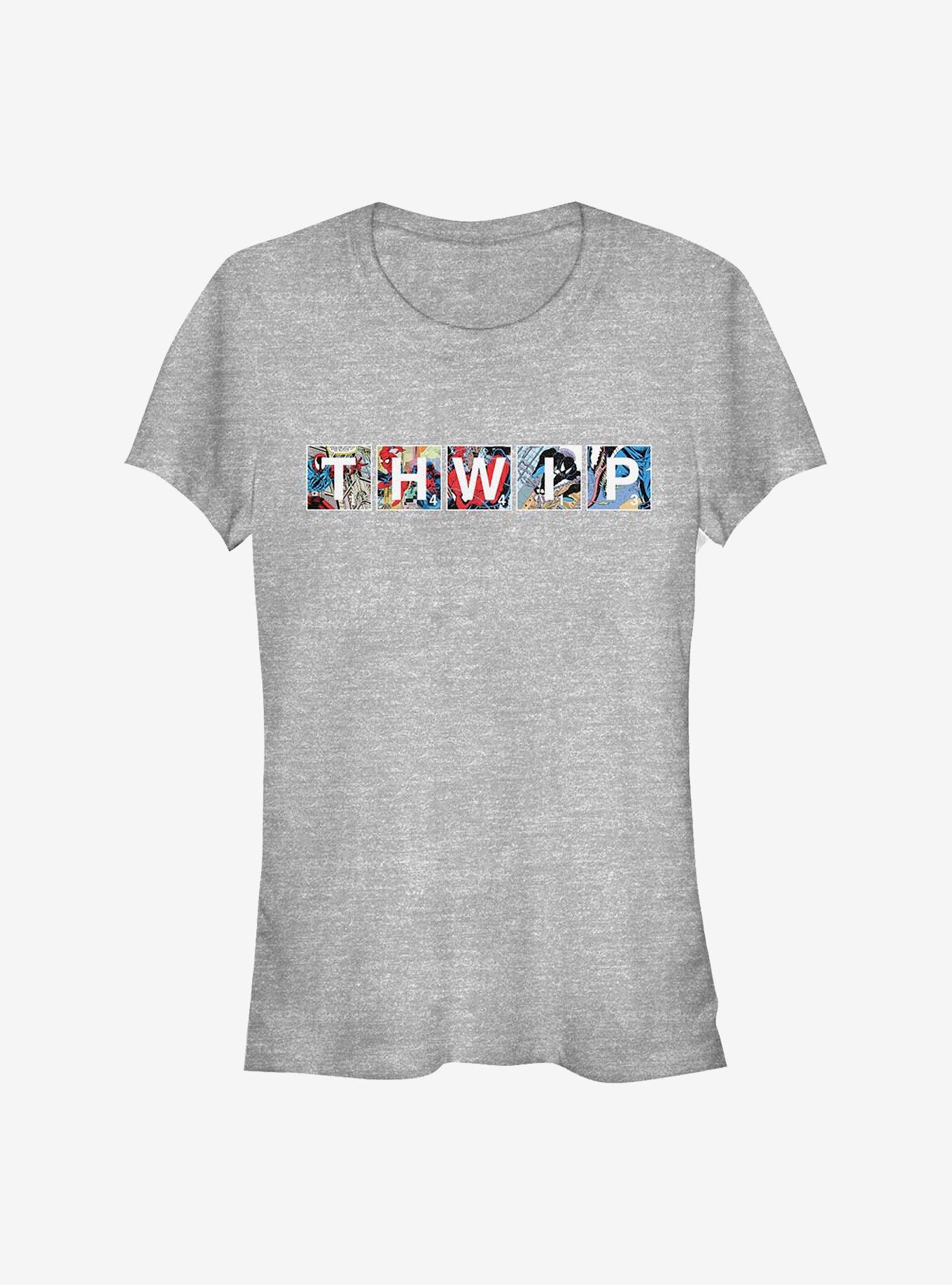 Marvel Spider-Man Comic THWIP Girls T-Shirt, ATH HTR, hi-res