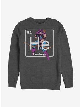 Marvel Hawkeye Periodic Hawkeye Crew Sweatshirt, CHAR HTR, hi-res