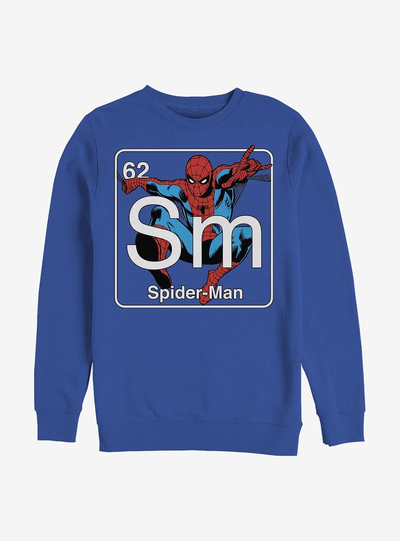 Marvel Spider-Man Periodic Spider Man Crew Sweatshirt, ROYAL, hi-res