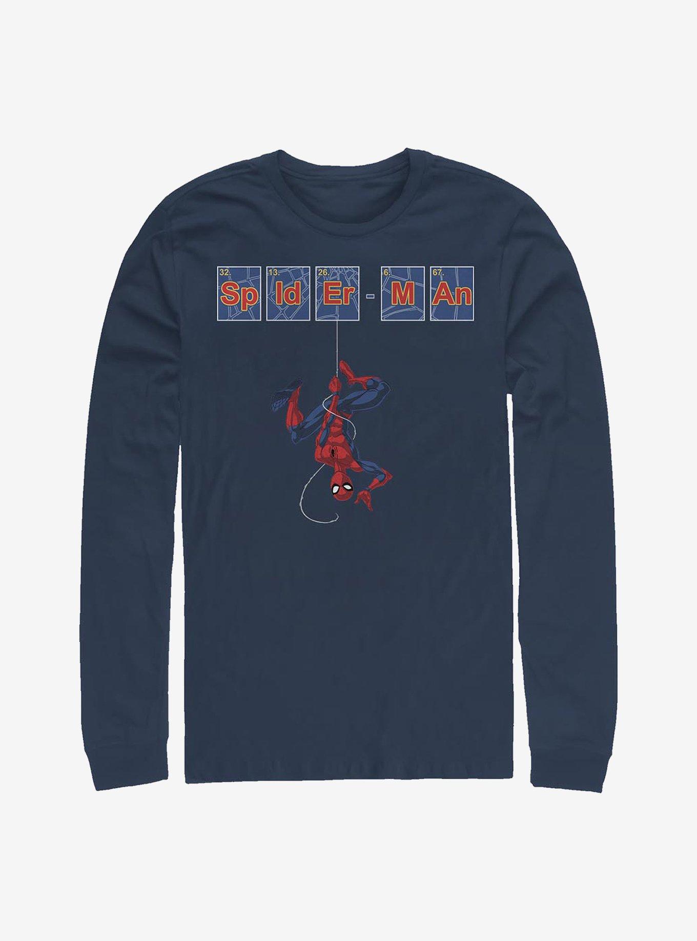 Marvel Spider-Man Spider Tiles Long-Sleeve T-Shirt, NAVY, hi-res