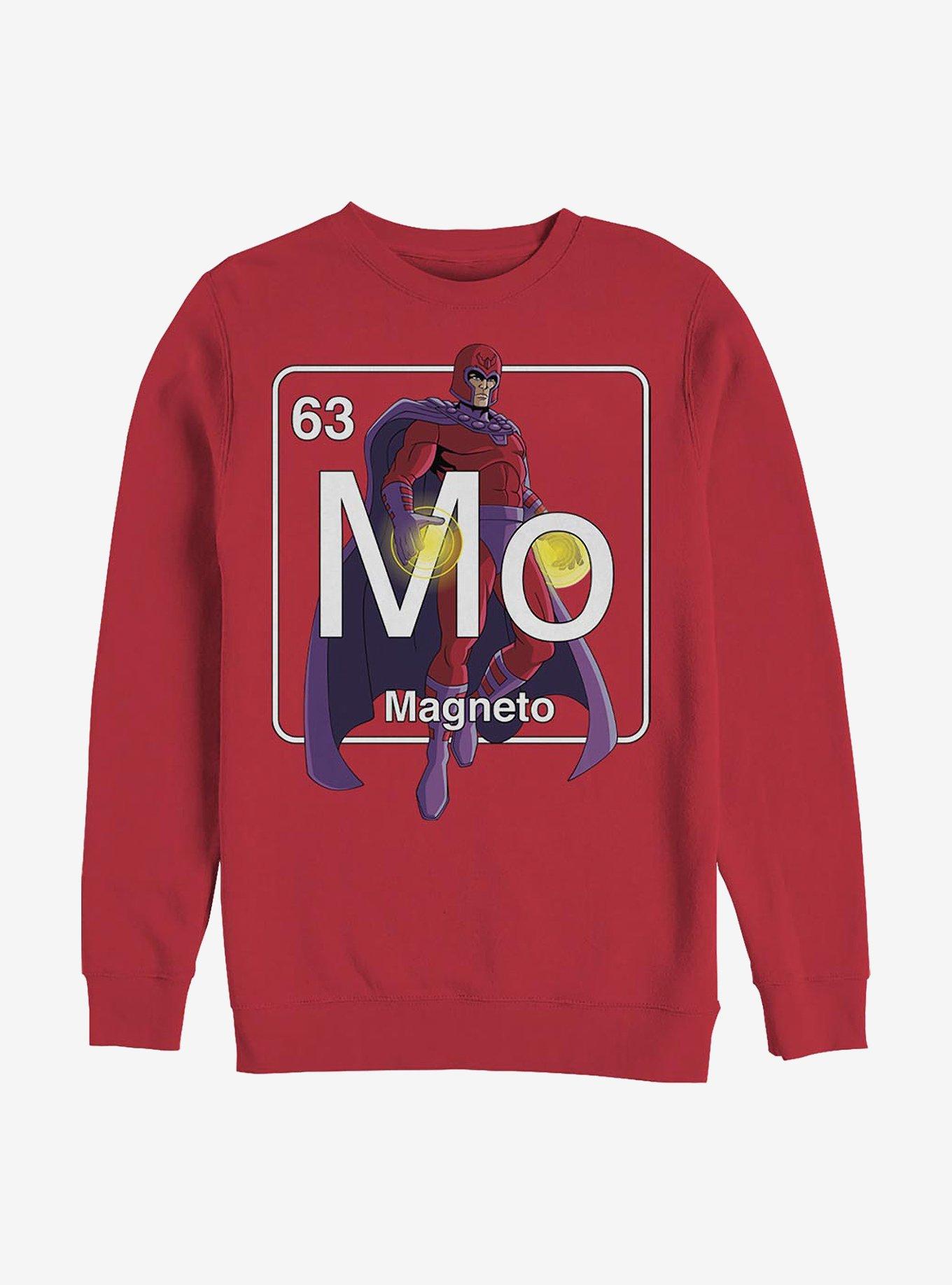 Marvel X-Men Periodic Magneto Crew Sweatshirt, RED, hi-res