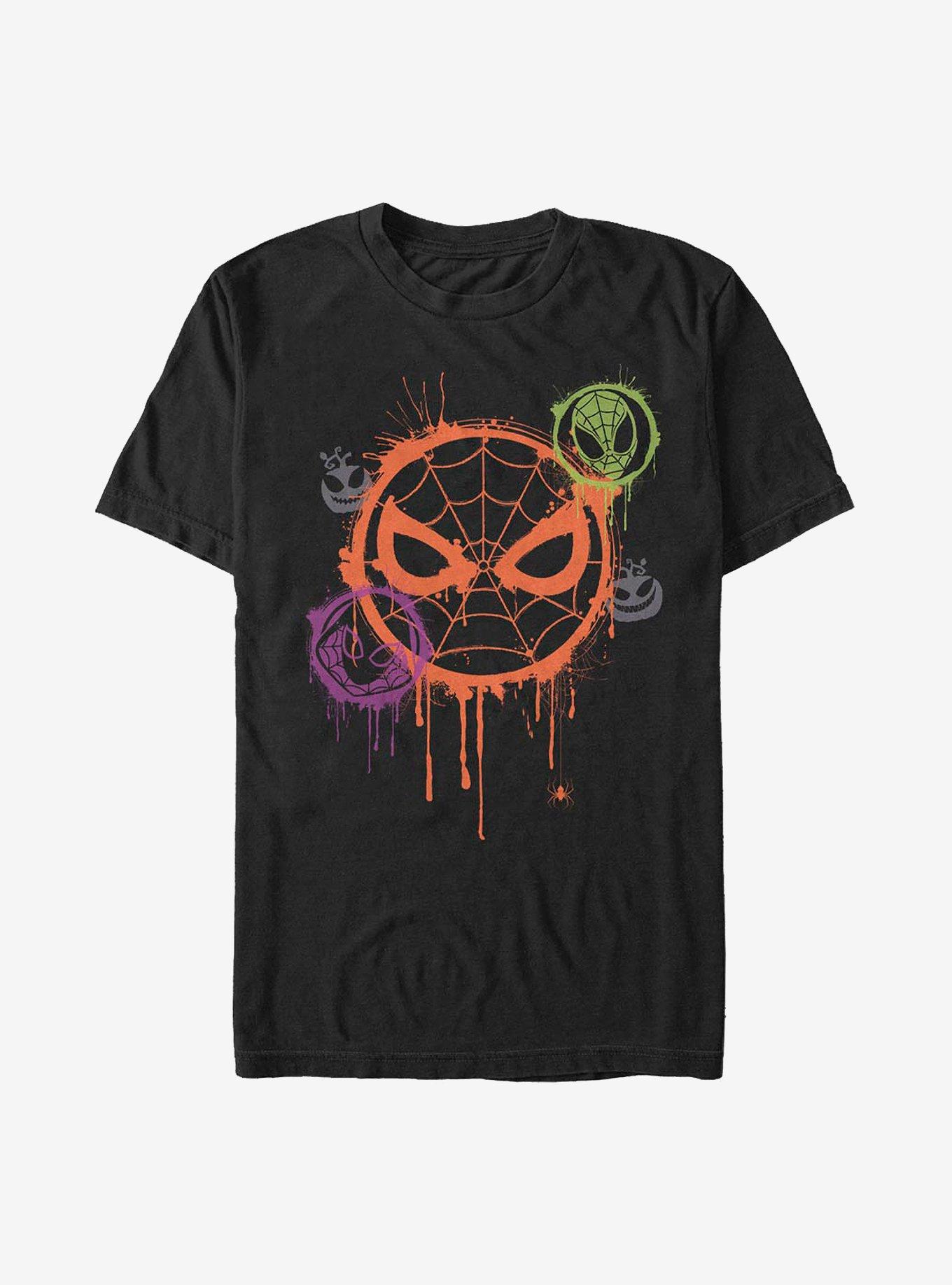 Marvel Avengers Spooky Spider Stencil T-Shirt, BLACK, hi-res