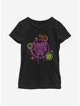 Marvel Avengers Panther Stencil Youth Girls T-Shirt, BLACK, hi-res