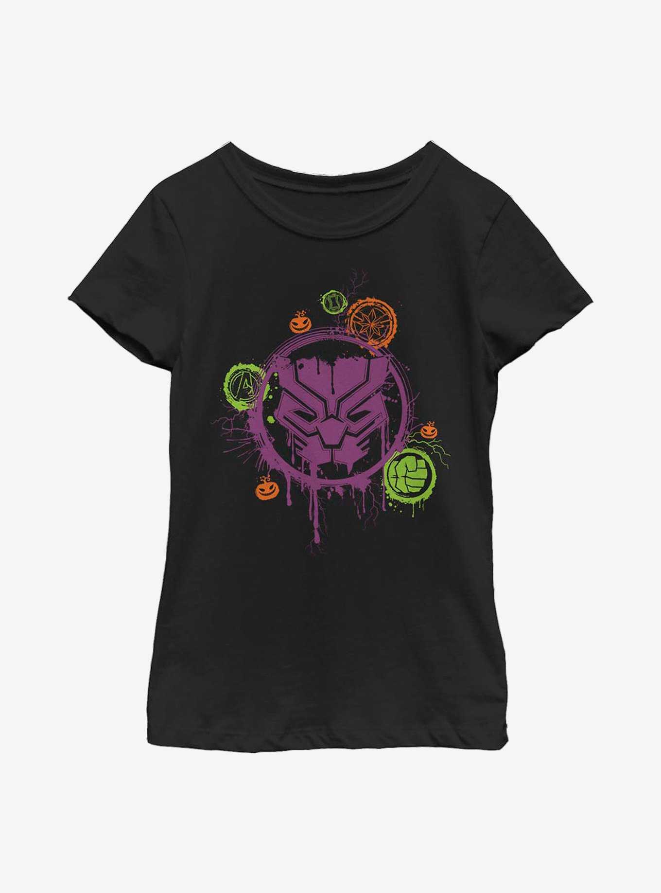 Marvel Avengers Panther Stencil Youth Girls T-Shirt, , hi-res