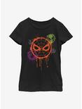 Marvel Avengers Spooky Spider Stencil Youth Girls T-Shirt, BLACK, hi-res