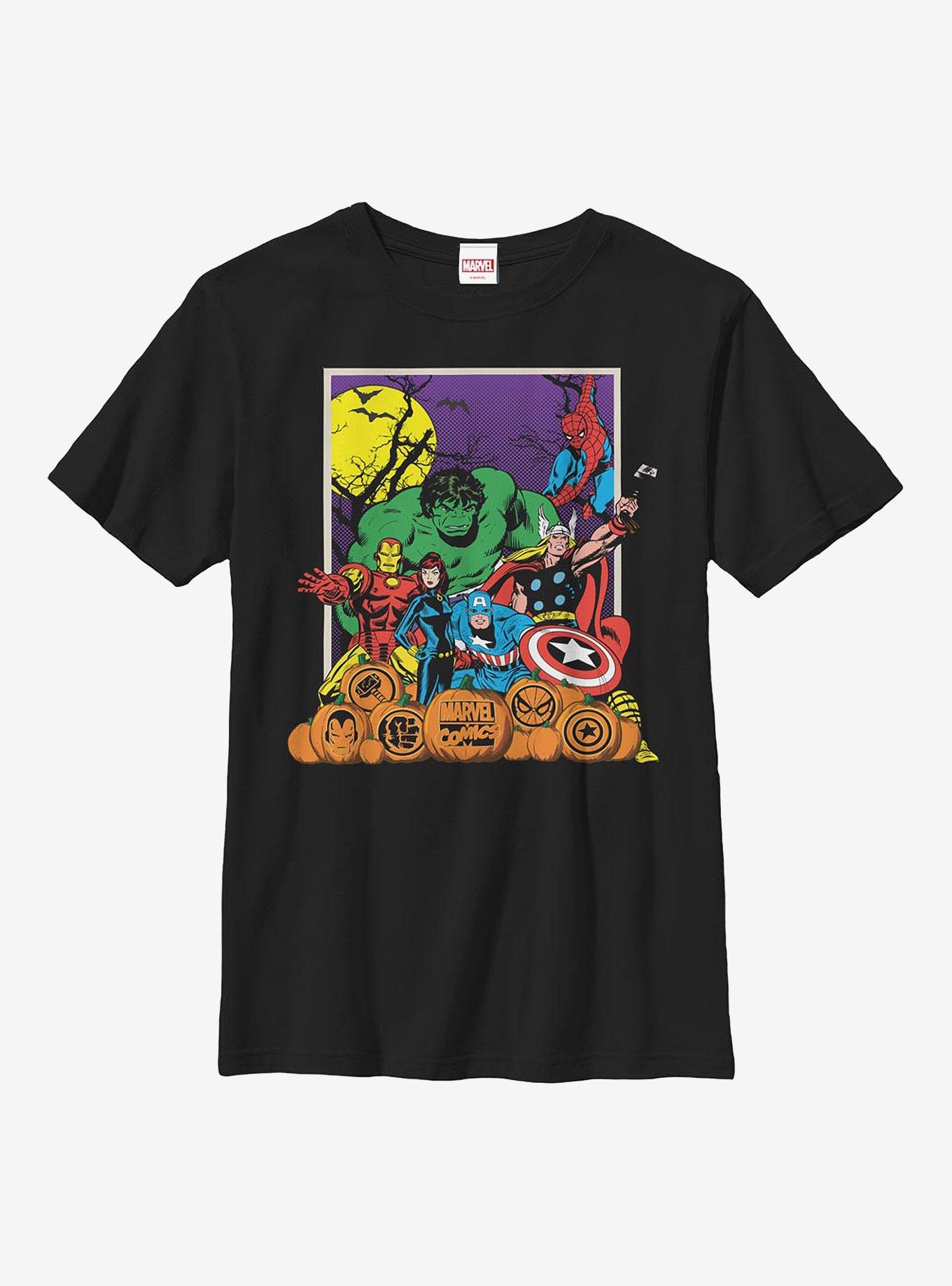 Marvel Avengers Halloween Pals Youth T-Shirt, BLACK, hi-res