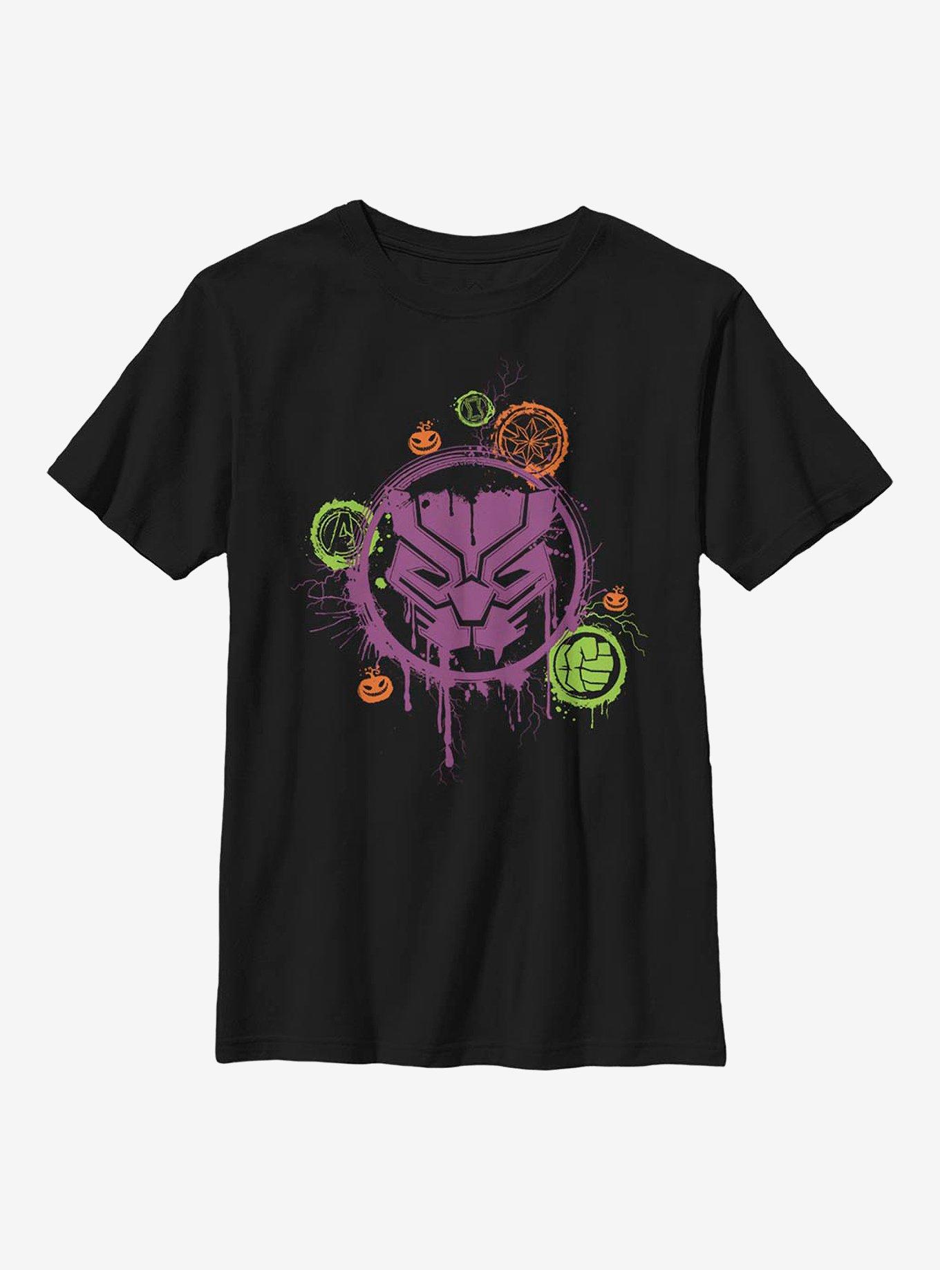 Marvel Avengers Panther Stencil Youth T-Shirt, BLACK, hi-res