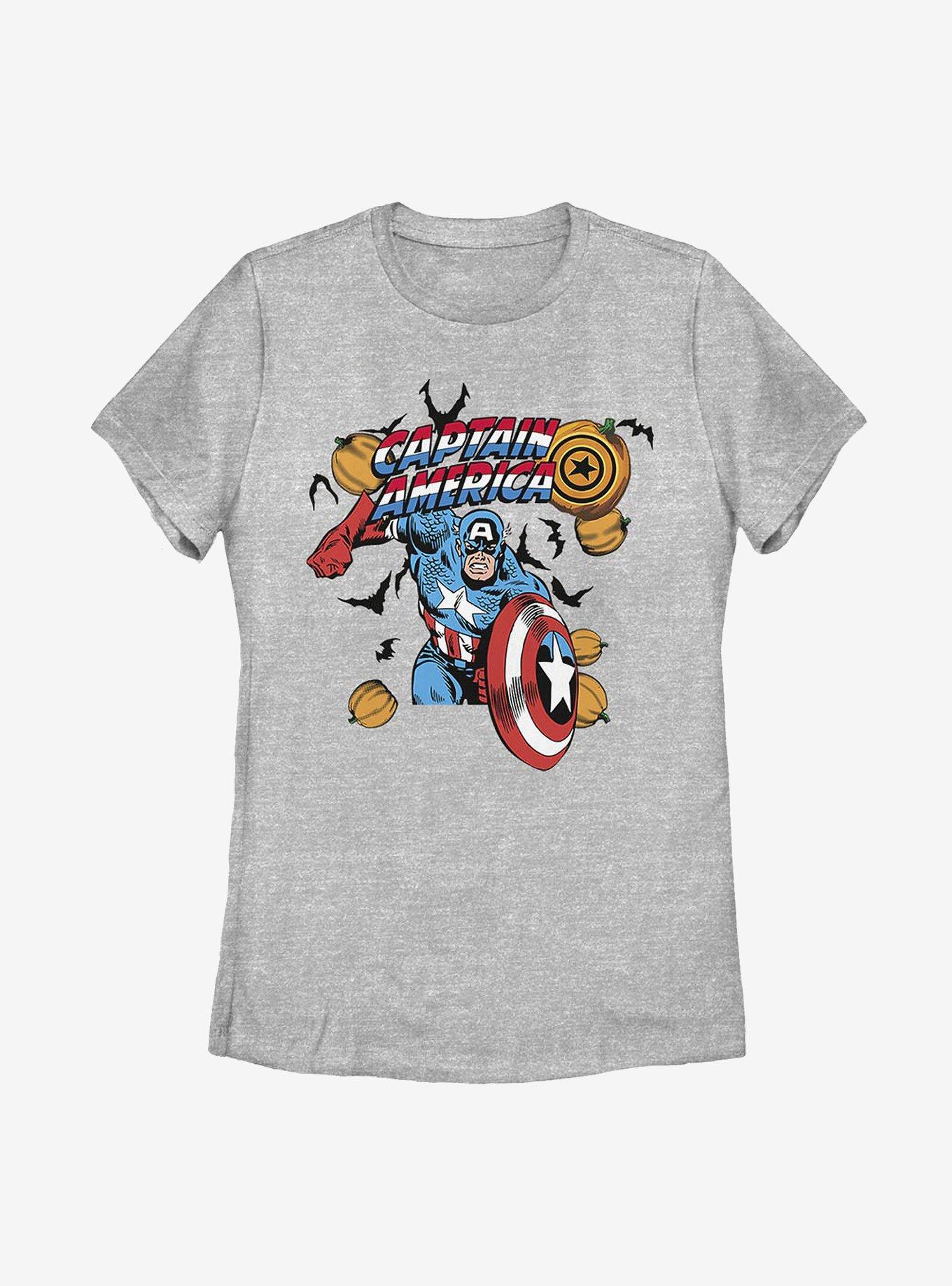 Marvel Captain America Captain Pumpkins Womens T-Shirt - GREY | BoxLunch