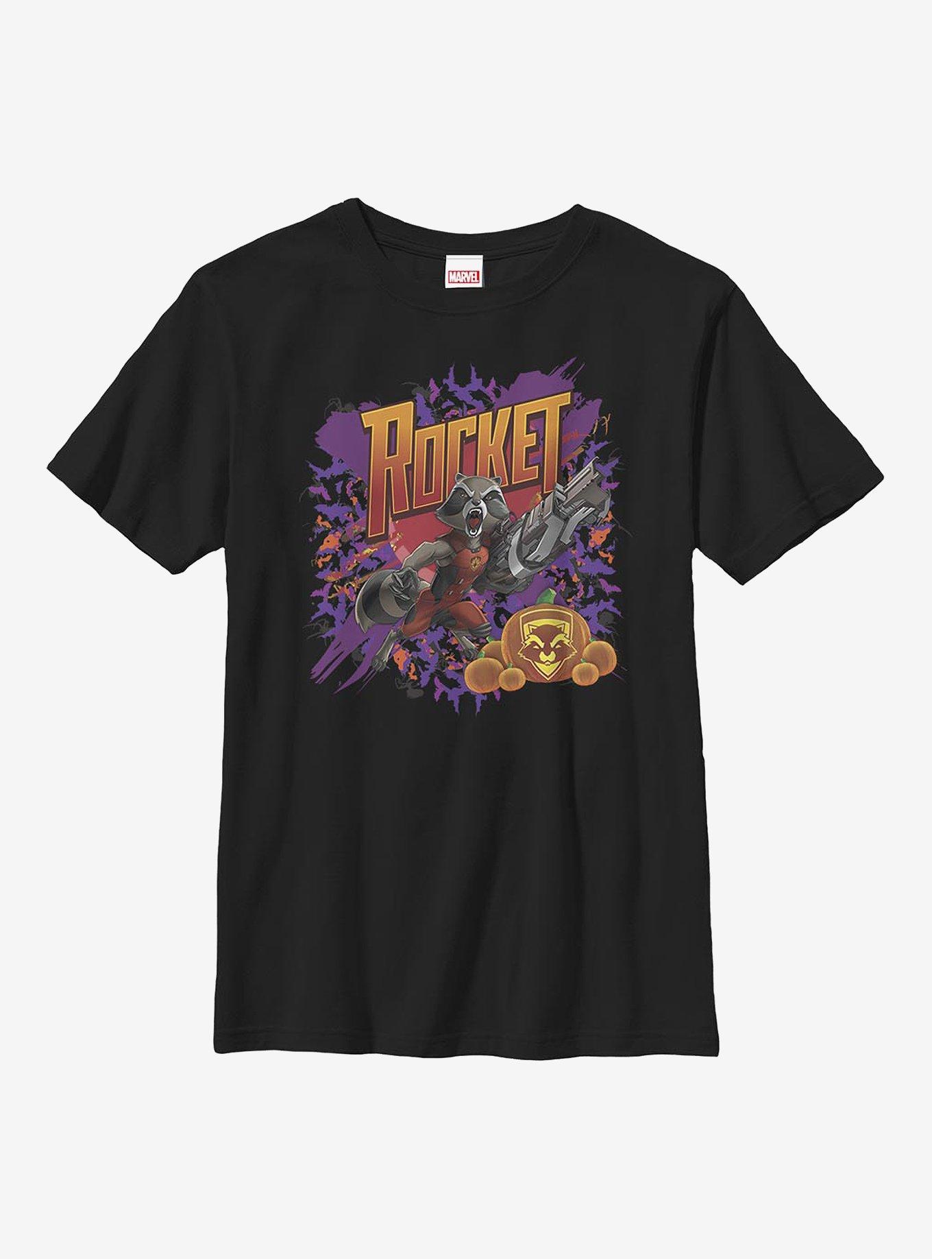 Marvel Guardians Of The Galaxy Rocket Halloween Youth T-Shirt, BLACK, hi-res