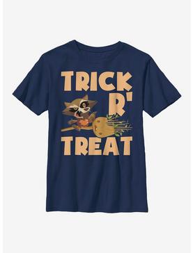 Marvel Guardians Of The Galaxy Rocket Groot Halloween Youth T-Shirt, NAVY, hi-res
